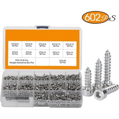 340PCS in one box hexagon socket bolts M3 | m4 | m5 | m6 | m8 M2 black semi-circular head hexagon socket screws