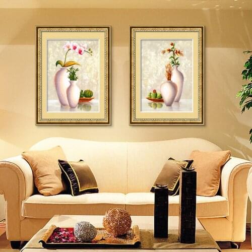 Diy needlework embroidery Restaurant flowers and vase painting diamond painting cross stitch Icons Puzzle Picture Hobby