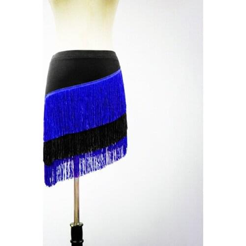 2020 Women Fringed Skirt Latin Dance Dress Fantasy Adult Sexy Woman falda flecos Samba Tango Dress Costume Three-layer Two-color
