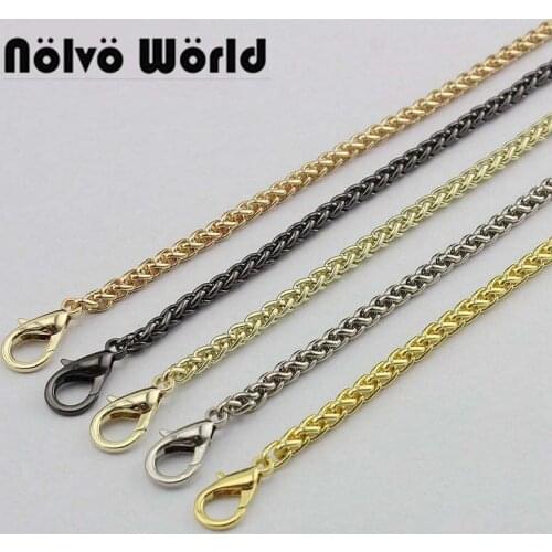 1-5-10 pieces,5mm wide bushy wheat chains, total 60-130cm with 2 lobster clasp for replace purse small chain strap