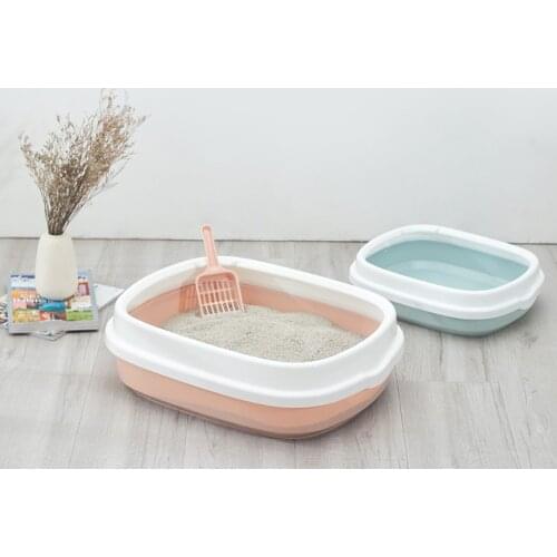 Cat Dog Tray with Scoop 1 Set Anti-Splash Dog Toilet Cat Litter Box Pet Toilet Bedpan Excrement Training Sand Litter Box