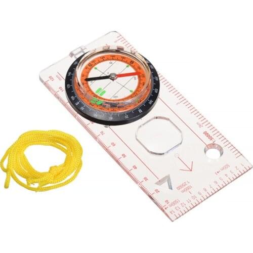 1PCS Outdoor Compass Camping Hiking Survival Scouts Orienteering Compass Rule Baseplate Map Multifunction Map Scale