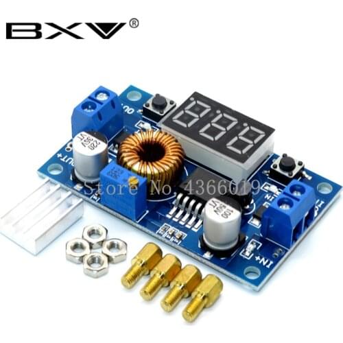 1pcs XL4015 5A High power 75W DC-DC adjustable step-down module+LED Voltmeter Power supply module