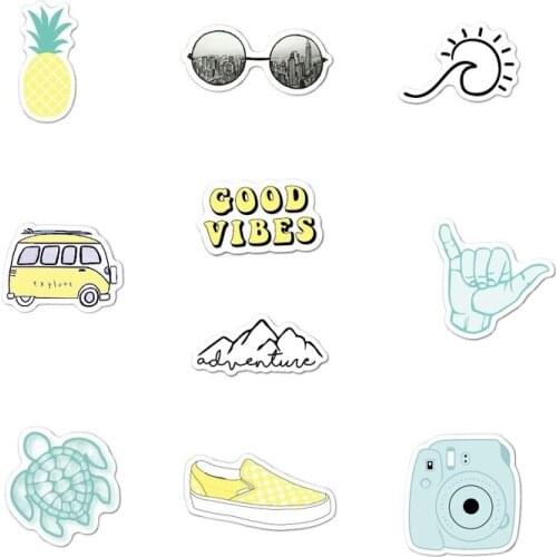 10Set = 100PCS Beautiful Fashion Cute Little Fresh Bottled Water Bottle Sticker Waterproof Sticker