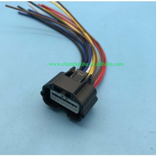 12-pin car front and rear bar reversing radar electric eye harness plug female 7283-8854-30