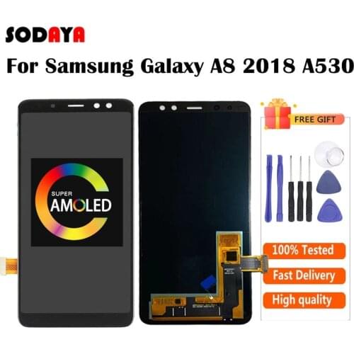 5.6" AMOLED LCD For SAMSUNG GALAXY A8 2018 A530 A530F LCD Display Touch Screen Digitizer Assembly Free Shipping