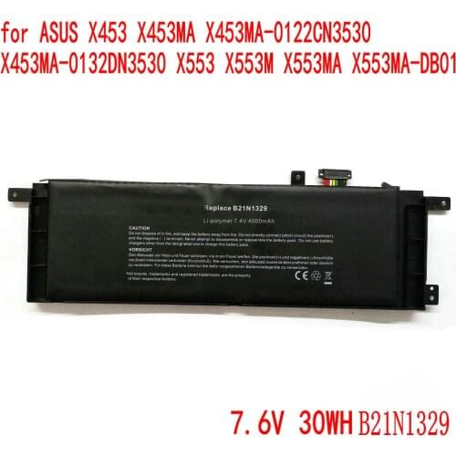 7.6V 30WH B21N1329 Laptop Battery For ASUS D553M F453 F453MA F553M P553 P553MA X453 X453MA X553 X553M X553B X553MA X403M X503M