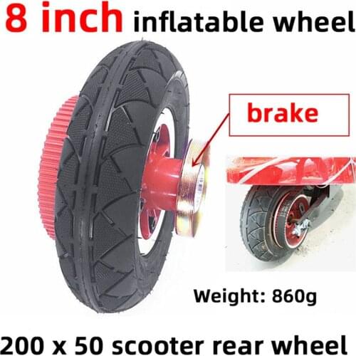 8 inches outer Tyre and Inner Tube 200x50 inflatable wheel with brake and bent Valvefor electric Gas Scooter & Electric Scooter