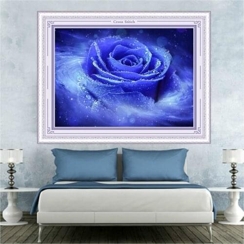 Diamond Embroidery Diy Diamond Painting Cross Stitch Kits Diamond Mosaic blue Rose Full Square Diamond Embroidery BS039