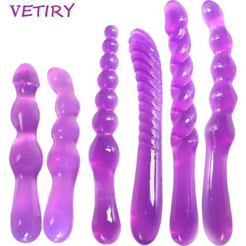 VETIRY Anal Beads Jelly Anal Plug Butt Plugs Prostate Massage G-Spot Stimulating Sex Toys For Woman Men Gay Erotic Products