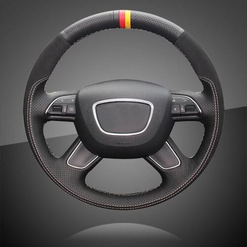 Auto Braid On The Steering Wheel Cover for Audi A6L Car Braid Steering Wheel Covers Leather Interior Accessories Car-styling