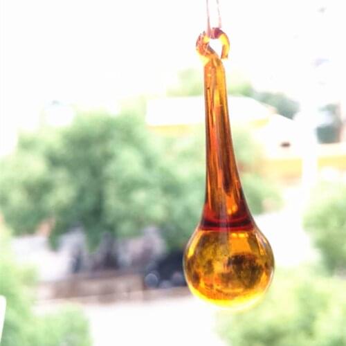 Free Jump Rings 12pcs/lot 20*60mm Brown Raindrop Crystal Chandelier Hanging Pendants Glass Beads Curtain Parts & Home Decoration