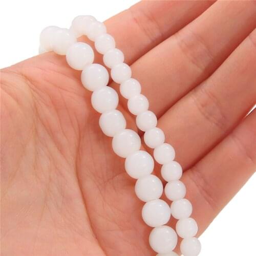 Natural Stone Beads High Quality 6/8mm Round Shape Punch Loose Beads for DIY Elegant Necklace Bracelet Jewelry Making