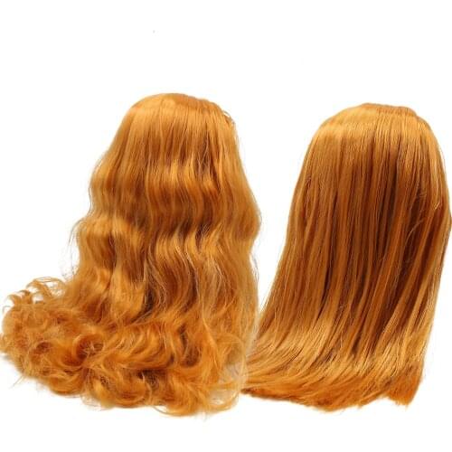 DBS blyth doll icy RBL scalp wigs orange hair straight hair short hair DIY anime wig for custom doll