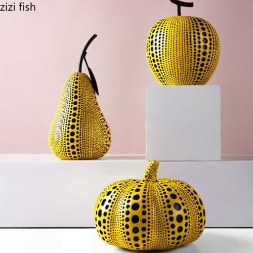 Wave Point Fruit Decorative Ornaments Apple Pear Pumpkin Resin Decorations Crafts Figurines Decoration Accessories Furnishings