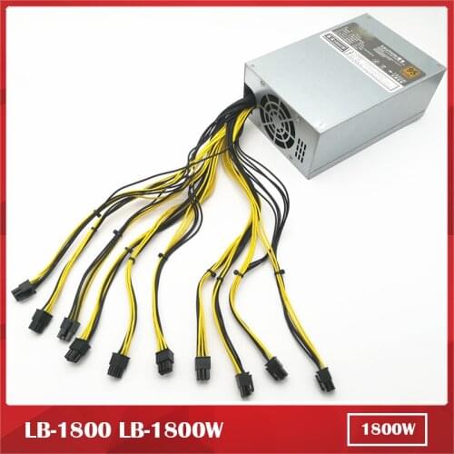 For Mining/Server Power Supply LB-1800 LB1800W 1800W 10*6PIN 12V 4U 100% Tested Before Shipping