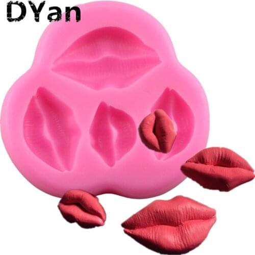 New Love Kiss Four-Lip Lip-Print Fondant Silicone Mold Chocolate Mold DIY Cake Decoration Baking Mold A1643
