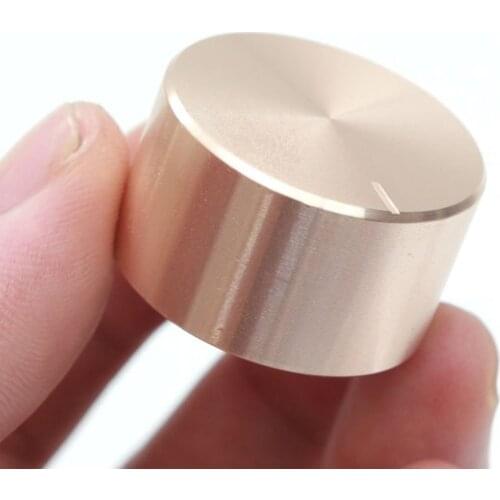 GHH Black Silver Gold 40X19mm 6mm Alloy Knurled Shaft Hole Rotation Switch Cap Aluminum Potentiometer Volume Control Knob