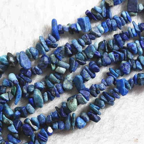 Hot blue point irregular gravel 5-7mm fashion diy jewelry loose beads 35" B555