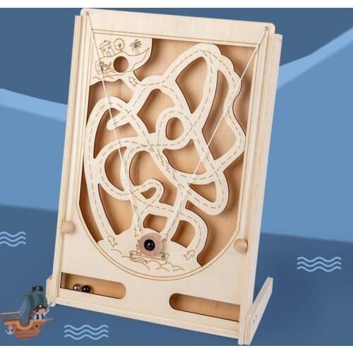 Hole Maze Game Board Games Wooden Pinball Game Machine Kids Toys Balance Hand-eye Coordination Games Parent-child Toy