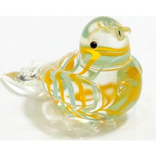 Custom Made Long 4cm Glass Bird Figurine Colorful Mini Cute Animal Ornaments Home Tabletop Fairy Garden Decor Charms Accessories