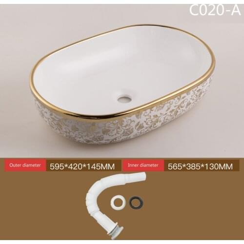 Ceramic basin Bathroom Sink European style Luxury Washbasin Sink Bath Combine Free Drain High quality