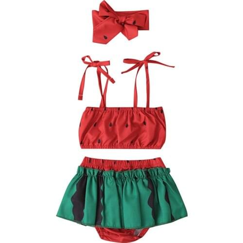 Watermelon Baby Girls Sets Summer Slip Tops + Shorts Cute Toddler Clothes Childrens Casual Beach Outfit