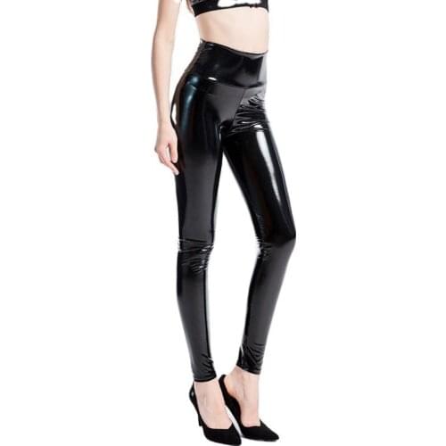 Red Black Legging Women Hot Sexy Black Wet Look PVC Faux Leather Leggings Slim Shiny Pants Plus Size S M L XL XXL XXXL
