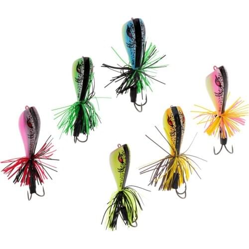 Frog Fishing Lures Soft Topwater Frog Crankbait With Threads Skirts Fishing Baits Replacement Tackles for Fisherman
