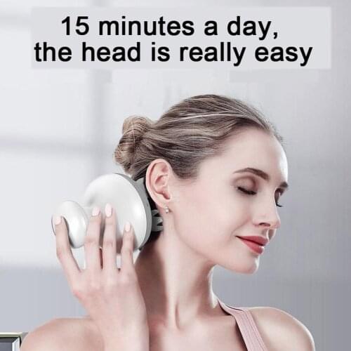 3D Head Massager Electric Vibration Rolling USB Automatic Rotate Roller Waterproof Relieve StressBrain Care Hair Growth