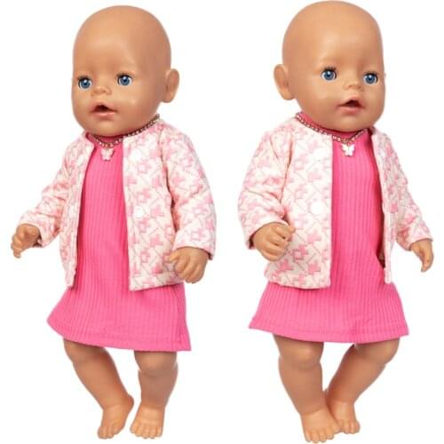 Meired 2Pcs/Suit Fit 17inch 43cm Doll Clothes Born Baby Suit For Baby Birthday Festival Gift