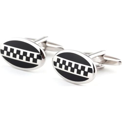 Oval black enamel paint cufflinks mens shirts cufflinks cuff free shipping