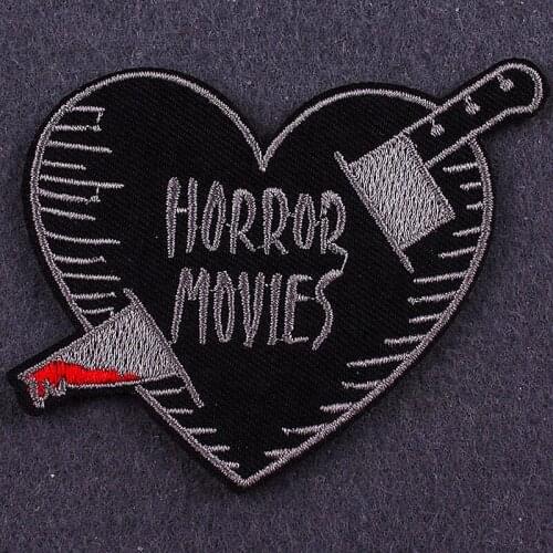 Pulaqi Knife Heart Patch on Clothes Jacket Applique DIY Letter Embroidered Patches for Clothing Stickers Badges