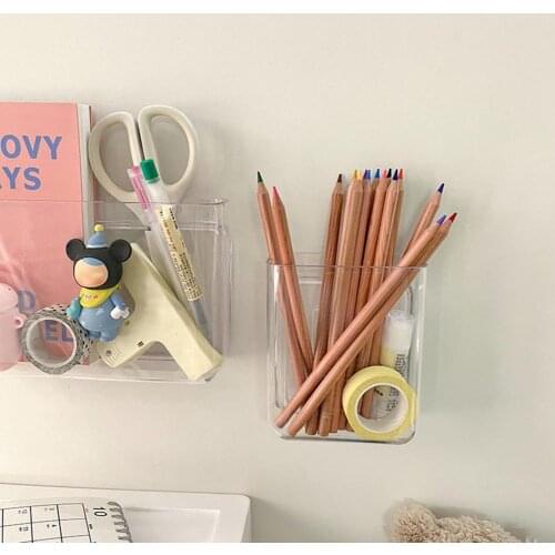 1 PCS Wall Mounted Organizer Storage Box Not Easy Deformed Unique Punch-free Storage Box Transparent Stand Storage for Home