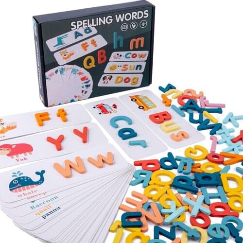 Boys And Girls New Wooden Letters Learning Puzzle Early Education Toys Children English Letters Cognitive Words Learning Toys