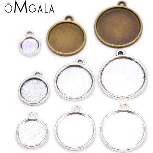 10pcs/lot 8-25mm Round Cabochon Base Tray Bezels Blank Setting Supplies For Jewelry Making Findings Necklace Bracelet Pendant