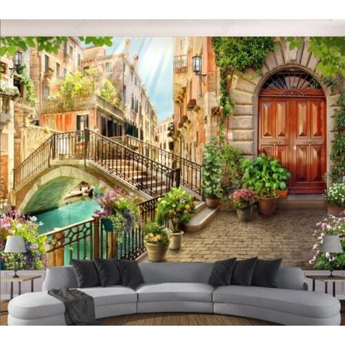 Papel de parede Beautiful Venice Scenery background wall 3d wallpaper,bedroom KTV bar mural wall decor