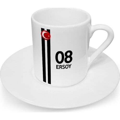 Personalized Black White Design Turkish coffee Cup-Model 1