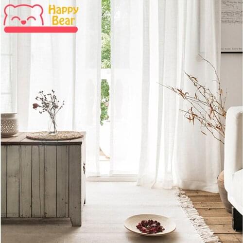 Customized cotton linen Window Curtains Semi-transparent Curtain for Bedroom European Home Decoration Curtain for Living Room