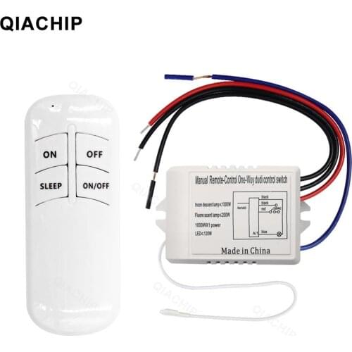 QIACHIP 1 Way AC 220 V RF Remote For Light Bulb Digital Wireless Remote Control Switch ON/OFF Ceiling Fan Panel Control Switch