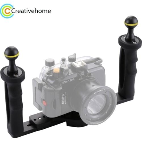 PULUZ Handheld Handle Hand Grip Stabilizer Rig Underwater Scuba Diving Stabilizer Tray Mount LED Light for Gopro Camera SJCAM