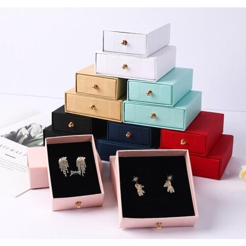 10pcs Drawer Box Custom Jewelry Box Ring Necklace Kraff Fine Jewelry Boxes and Packaging Earrings Display Wedding Rings Box