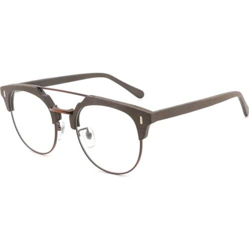 Simvey Handmade Wood Myopia Eyeglasses Women Retro Prescription Glasses Vintage Round Spectacle Eyeglasses Frames Clear Glasses