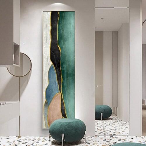 Modern minimalist abstract brushed decorative paintingdecorativeaisle corridor dislocation geometric painting vertical strip
