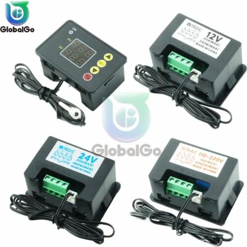 W2310 12V 24V AC110-220V Probe Line 20A Digital Temperature Control LED Display Thermostat With Heating Control Instrument