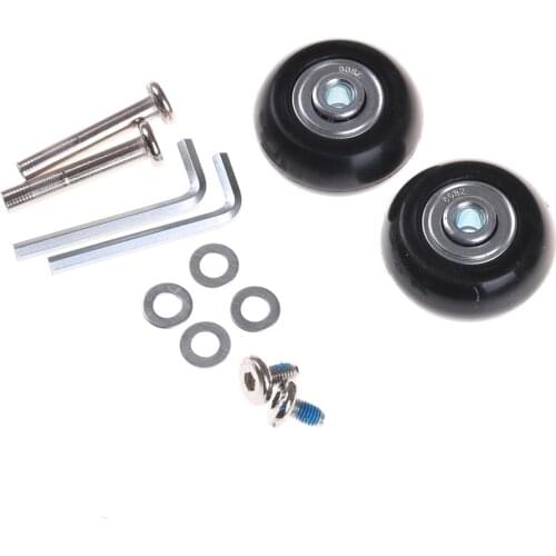 1 Set Deluxe Repair Rubber Travel Luggage Wheel Black 40x18mm Luggage Wheel with Screw Suitcase Replacement Wheels Axles