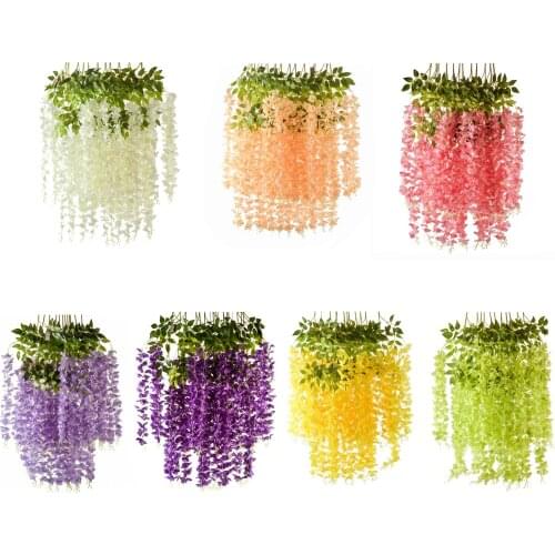 12 Pc 110CM Faux Flowers Ivy Wall Artificial Silk Ivy Vine Green Leaf Vine Garland Simulation Props for Wedding Party Decoration