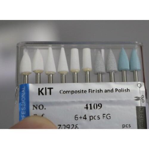 White Stone Mounted and Silicon Rubbe Dental Polishing Tools Composite finish and Polish Bur Kits 50pcs/lot (5 boxes)