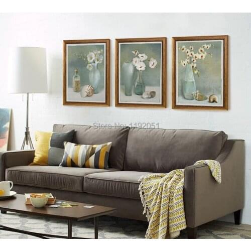 Frameless canvas prints canvas paintings modern decorative fine art flowers and vases posters pastoral style pictures