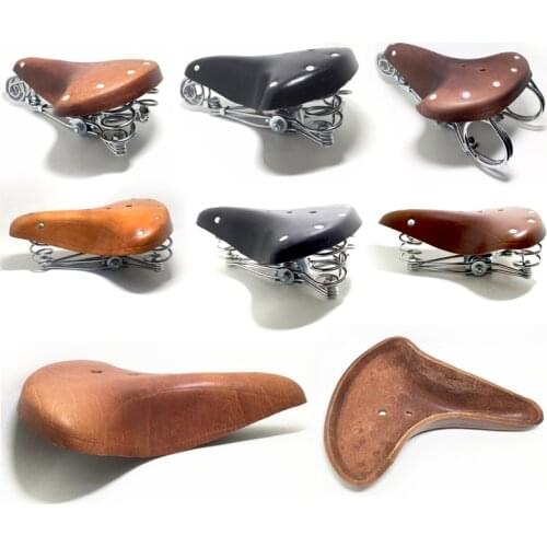 Free shippin Vintage elephant spring 100% pure leather spring saddle old style bicycle saddle genuine leather saddle TDX-5